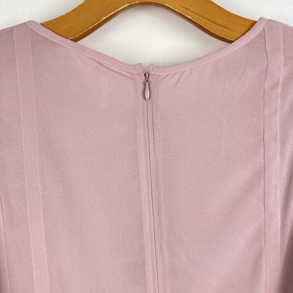 Anthropologie NWT Modern Sheer Midi Dress Violet Ice Pastel Pink Unlined sz 14 - Picture 6 of 11